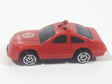 Unknown Brand Fire Rescue Coupe Red Plastic Die Cast Toy Car Vehicle