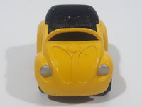 1987 Buddy L Volkswagen Beetle Convertible Yellow Pullback Miniature Die Cast Toy Car Vehicle