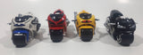 Maisto Motorcycles GC Fibertron Yellow, GC Fibertron Black and White Police, Honda CBR 600 RR Black Silver, Ducati 1098s Red Die Cast Toy Vehicle Sound and Lights Set of 4