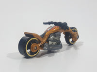 2003 Hot Wheels Blast Lane Motorcycle Gold Die Cast Toy Motorbike Vehicle