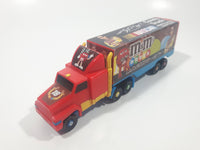 NASCAR #18 Kyle Busch M & M's Racing Semi Tractor Trailer Truck Plastic Die Cast Toy Car Vehicle with Opening Rear Door 6" Long