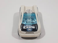 2004 Hot Wheels 2x Turbo Power Launcher Backdraft Cops Police Squad 770 White Die Cast Toy Car Vehicle