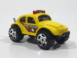2001 Matchbox San Blasters Volkswagen Beetle 4x4 Yellow Die Cast Toy Car Vehicle with Opening Hood