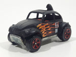 2002 Hot Wheels Baja Bug Volkswagen VW Beetle Matte Black w/ Flames Die Cast Toy Car Vehicle