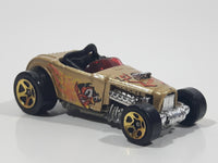 2000 Hot Wheels First Editions Deuce Roadster Gold Die Cast Toy Hot Rod Car Vehicle