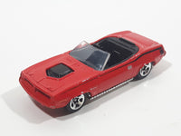 2010 Hot Wheels Mopar Mania Plymouth Barracuda Convertible Red Die Cast Toy Muscle Car Vehicle
