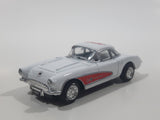 Kinsmart 1957 Chevrolet Corvette AC Delco White Pull Back Die Cast Toy Car Vehicle