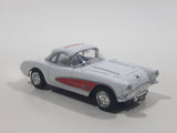 Kinsmart 1957 Chevrolet Corvette AC Delco White Pull Back Die Cast Toy Car Vehicle