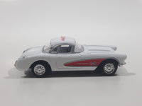 Kinsmart 1957 Chevrolet Corvette AC Delco White Pull Back Die Cast Toy Car Vehicle