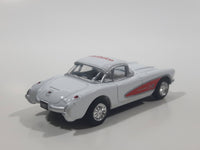 Kinsmart 1957 Chevrolet Corvette AC Delco White Pull Back Die Cast Toy Car Vehicle