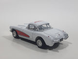 Kinsmart 1957 Chevrolet Corvette AC Delco White Pull Back Die Cast Toy Car Vehicle