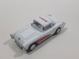 Kinsmart 1957 Chevrolet Corvette AC Delco White Pull Back Die Cast Toy Car Vehicle