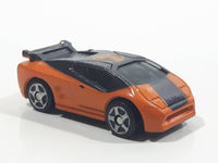 Mega Bloks Streetz Orange and Black #7 Miniature Plastic Die Cast Toy Car Vehicle