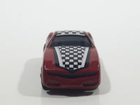 Mega Bloks Streetz Dark Red with Black and White Checkers Miniature Plastic Die Cast Toy Car Vehicle