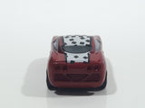 Mega Bloks Streetz Dark Red with Black and White Checkers Miniature Plastic Die Cast Toy Car Vehicle