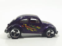 1997 Hot Wheels 1953-57 Volkswagen VW Bug Purple Die Cast Toy Car Vehicle 3 Spoke Wheels Version