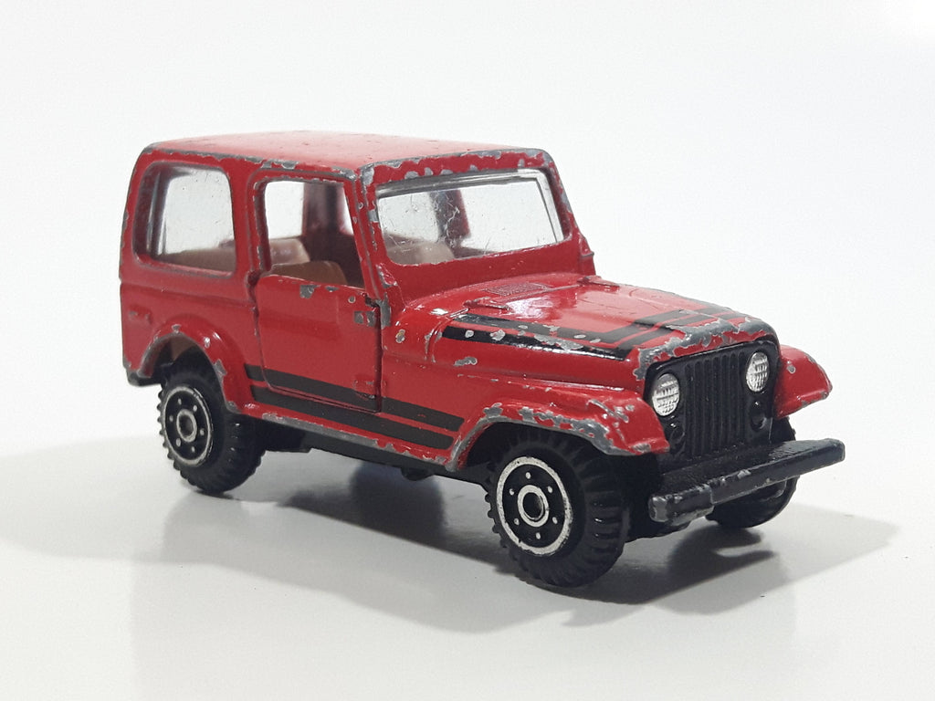 Vintage Yatming Jeep Cj-7 Red Die Cast Toy Car Vehicle With Opening Do 