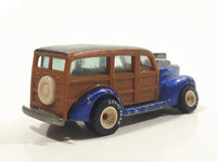 1985 Hot Wheels Real Riders Hi-Rakers '40's Woodie Blue with Brown Wood Panel Die Cast Toy Car Vehicle