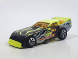 1999 Hot Wheels Mega Graphics Probe Funny Car Bright Lime Green Yellow and Black Die Cast Toy Car Vehicle with Lift Up Body