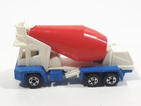 1992 Hot Wheels Oshkosh Cement Mixer White Blue Red Die Cast Toy Truck Construction Vehicle