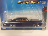 2005 Hot Wheels Muscle Mania 1965 Chevy Impala Black and Dark Blue Purple Die Cast Toy Car Vehicle - New in Package