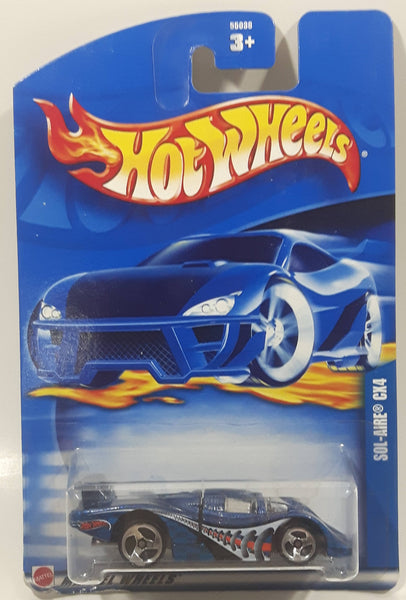 2002 Hot Wheels Sol-Aire CX4 Metalflake Blue Die Cast Toy Car Vehicle New in Package
