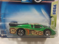 2003 Hot Wheels Sega Games GT Racer Metallic Green Die Cast Toy Car Vehicle New in Package