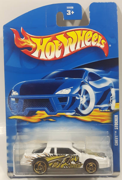 2001 Hot Wheels Chevy Stocker White Die Cast Toy Car Vehicle New in Package