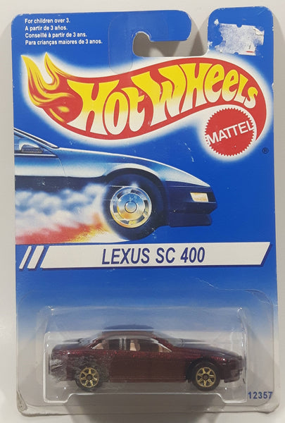 1995 Hot Wheels Lexus SC400 Metallic Burgundy Die Cast Toy Car Vehicle 7SP New in Package
