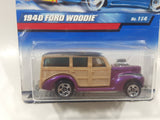 1999 Hot Wheels 1940 Ford Woodie Metalflake Purple Die Cast Toy Car Vehicle New in Package