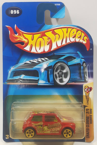 2003 Hot Wheels Crazed Clowns Morris Mini Red Die Cast Toy Car Vehicle New in Package