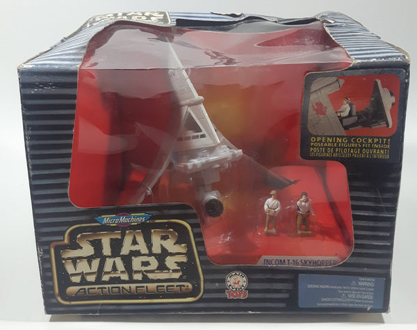 1997 Galoob Micro Machines Main Event Toys Star Wars Action Fleet Incom T-16 Sky Hopper Space Vehicle Featuring Luke Skywalker & Biggs Darklighter Miniature Figure New in Box Worn Box
