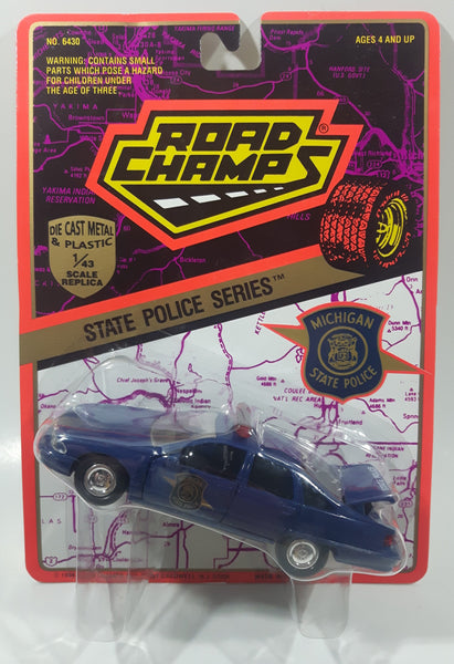1994 Road Champs Police Series Chevrolet Caprice Michigan State Police Dark Blue 1/43 Scale Die Cast Toy Car Vehicle New in Package