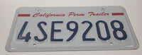 California Perm Trailer White with Dark Blue Letters Vehicle License Plate 4SE9208