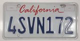1996-97 California White with Dark Blue Letters Vehicle License Plate 4SVN172