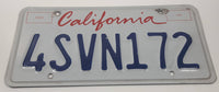 1996-97 California White with Dark Blue Letters Vehicle License Plate 4SVN172