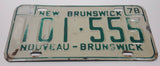 1978 New Brunswick Nouveau-Brunswick White with Green Letters Vehicle License Plate 101 555