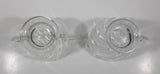 Vintage Clear and Alternating Textured Glass Creamer and Sugar Bowl 3 1/4" Tall