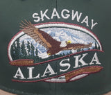 Alaska Gold Rush Collection Skagway, Alaska Green with Beige Brim Snap Back Adjustable Size Baseball Cap Hat New with Tags