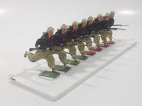 Vintage Britains LTD Proprietors 2 1/4" Tall Lead Soldiers Set of 8 Green and Red