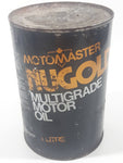 Vintage 1970s Canadian Tire Motomaster Nugold Multigrade Motorl Oil 1 Litre Cardboard Can FULL Still Sealed Never Opened