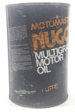 Vintage 1970s Canadian Tire Motomaster Nugold Multigrade Motorl Oil 1 Litre Cardboard Can FULL Still Sealed Never Opened