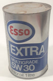 Vintage Esso Multigrade 5W30 Motor Oil 1 Litre Metal Can FULL Still Sealed Never Opened