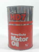 Vintage 1970s Co-op HD7 Heavy Duty SAE 30 Motor Oil 1 Litre Metal Can FULL Still Sealed Never Opened