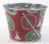 Christmas Themed Metal Miniature Bucket Pail Small 2 1/2" Tall