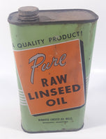 Vintage Winnipeg Linseed Oil Mills Pure Raw Linseed Oil "A Quality Product" 2 Lbs. 4 Oz. Metal Can Winnipeg, Manitoba