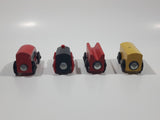 Set of 4 Magnetic Wood Train Car and Locomotive Toys 2 1/2" to 2 3/4"