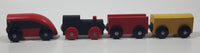 Set of 4 Magnetic Wood Train Car and Locomotive Toys 2 1/2" to 2 3/4"