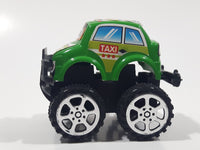 Unknown Brand Green Taxi Cab Pull Back Plastic Toy Car Vehicle