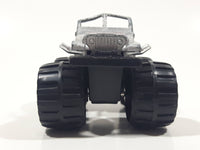 Soma Jeep Super Off Road 4x4 Silver Die Cast Toy Car Vehicle Bent Windshield